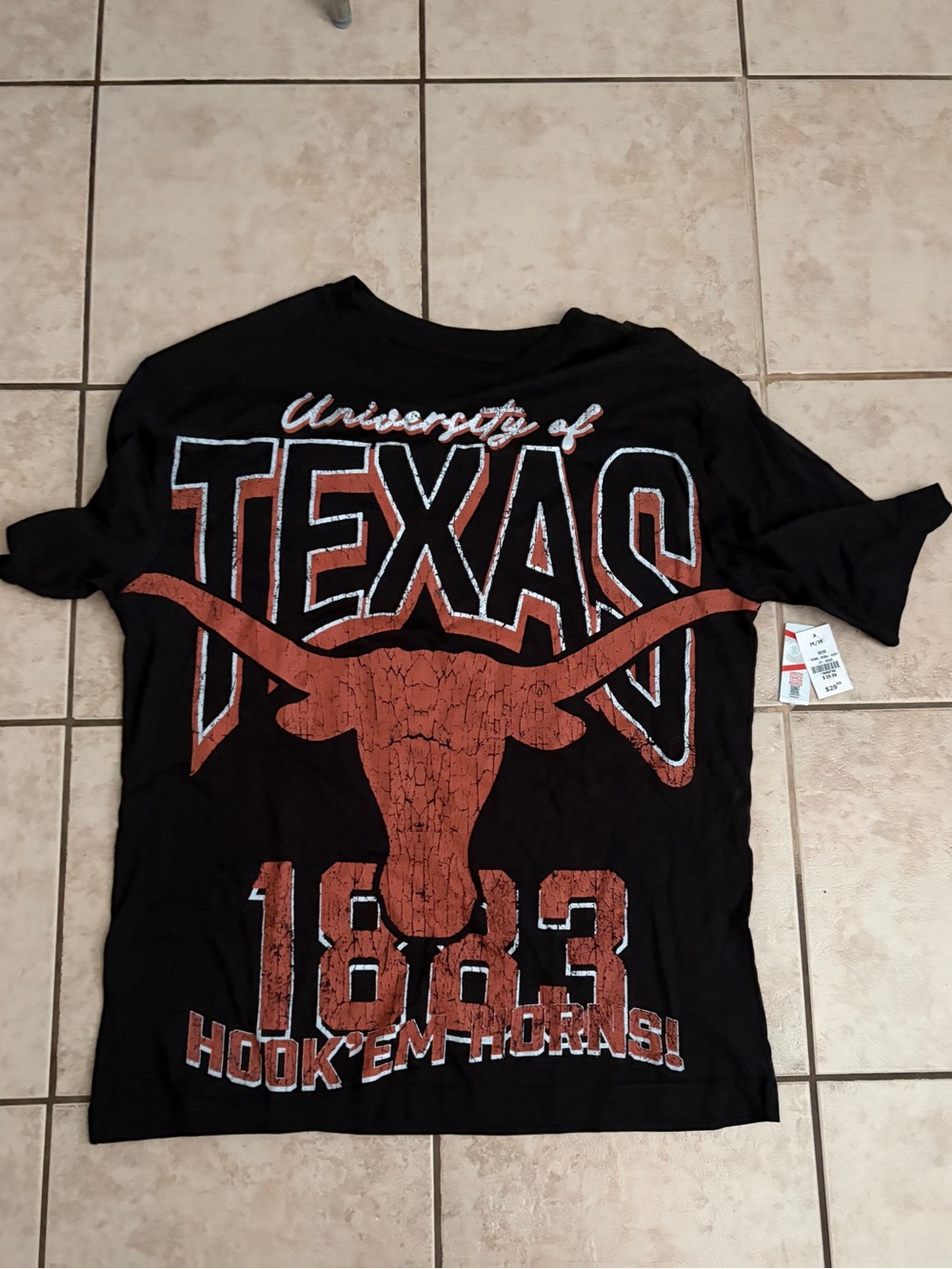 University of Texas Hook 'Em Horns Black Tee